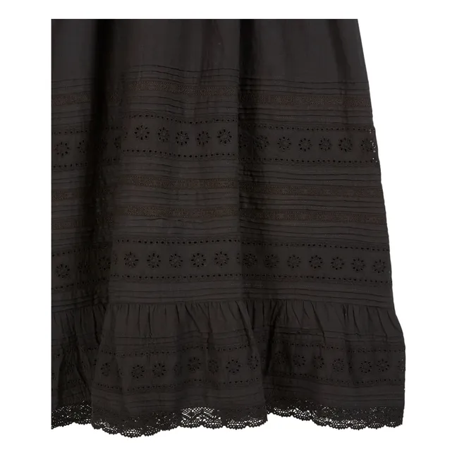 Robe Broderie Anglaise Coton | Noir