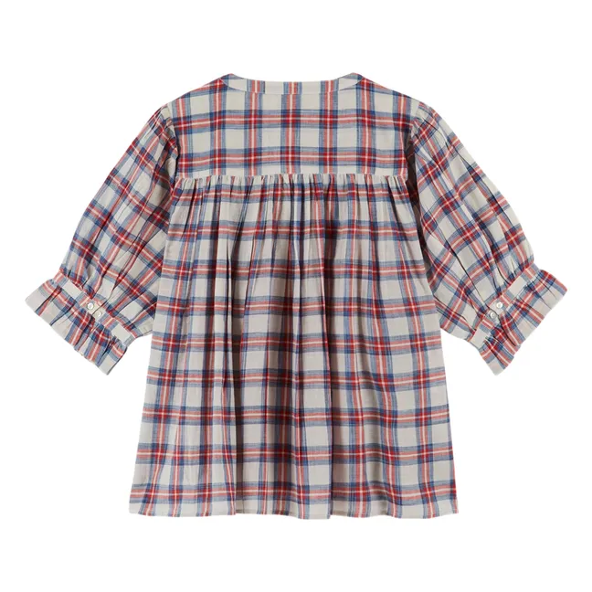 Blouse Carreaux Khadi Coton | Rouge