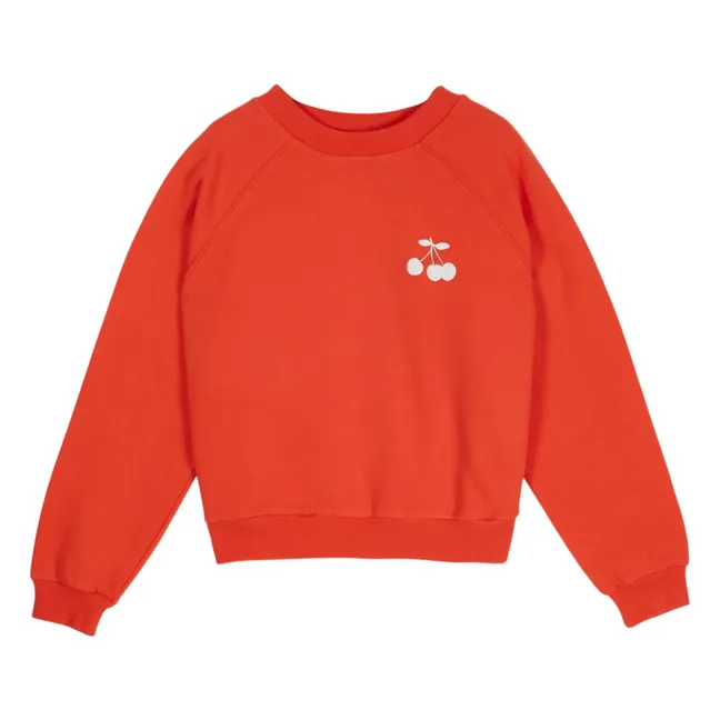 Cherry organic cotton sweatshirt | Poppy