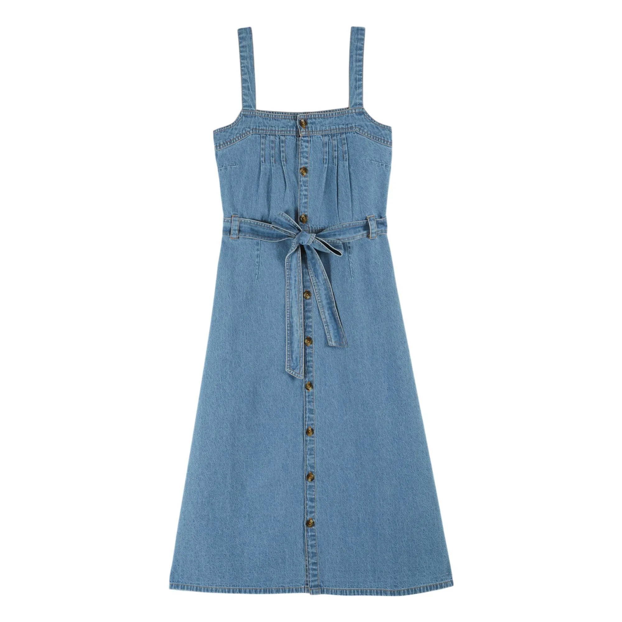 Emile Et Ida Blue Denim Cotton Dress