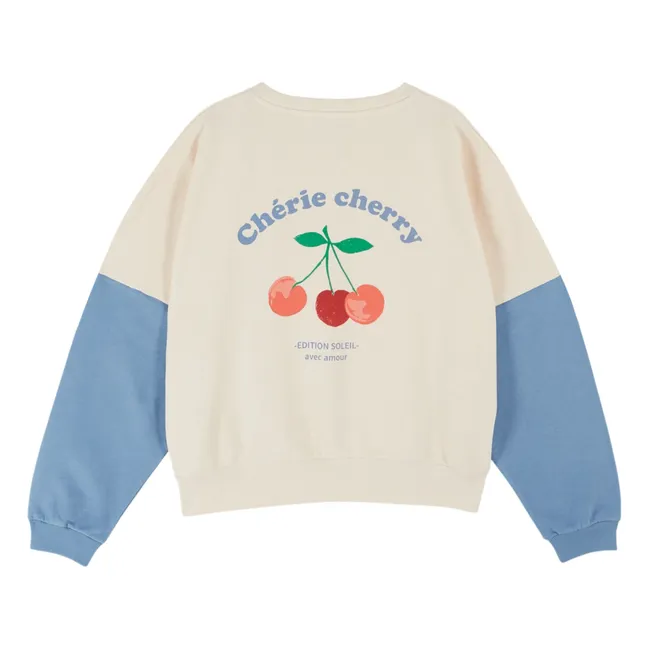 Organic cotton printed sweatshirt | Cream