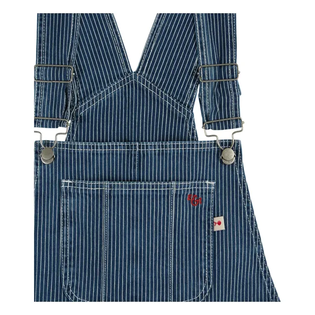 Latzhose Streifen Baumwolle | Blau