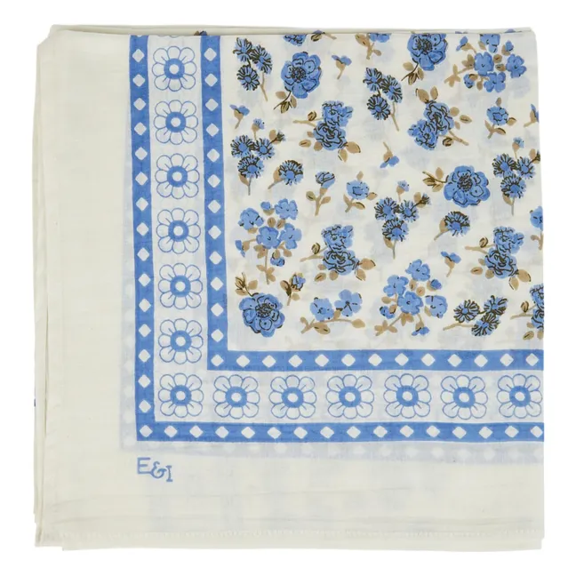 Silk and cotton scarf | Blue
