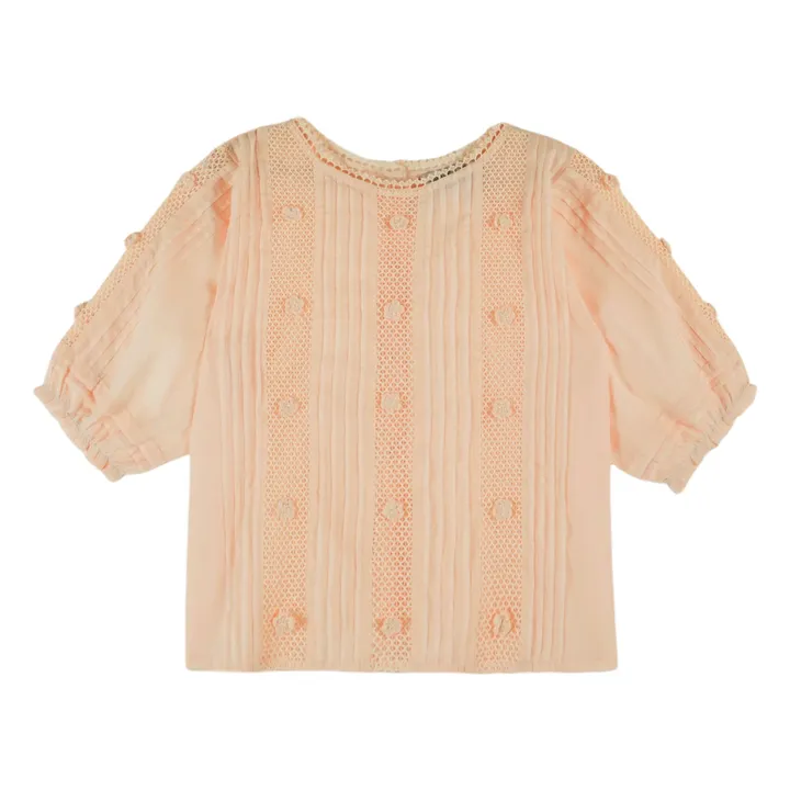 Blusa bordada de algodón | Albaricoque- Imagen del producto n°0