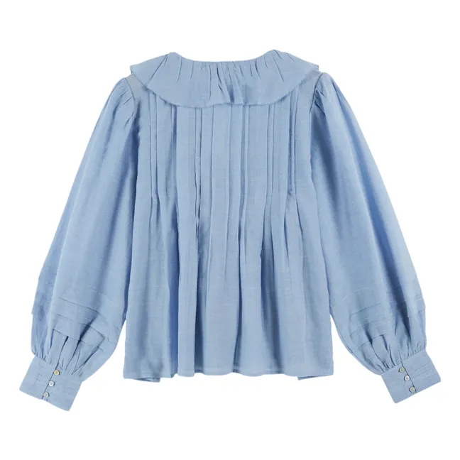 Blusa de algodón Khadi | Azul