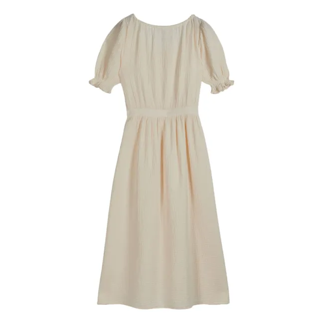 Cotton gauze dress | Cream