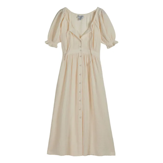 Vestido de gasa de algodón | Crema