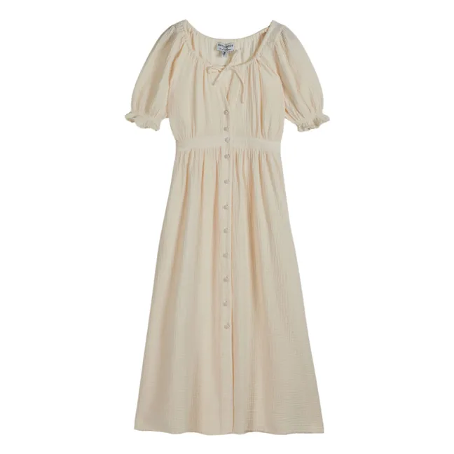 Vestido de gasa de algodón | Crema