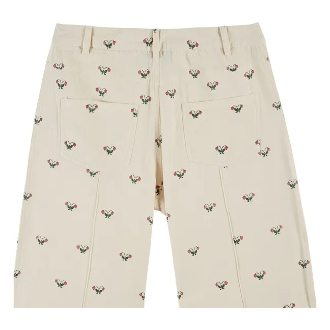 Pantalones de algodón Strawberry | Crema