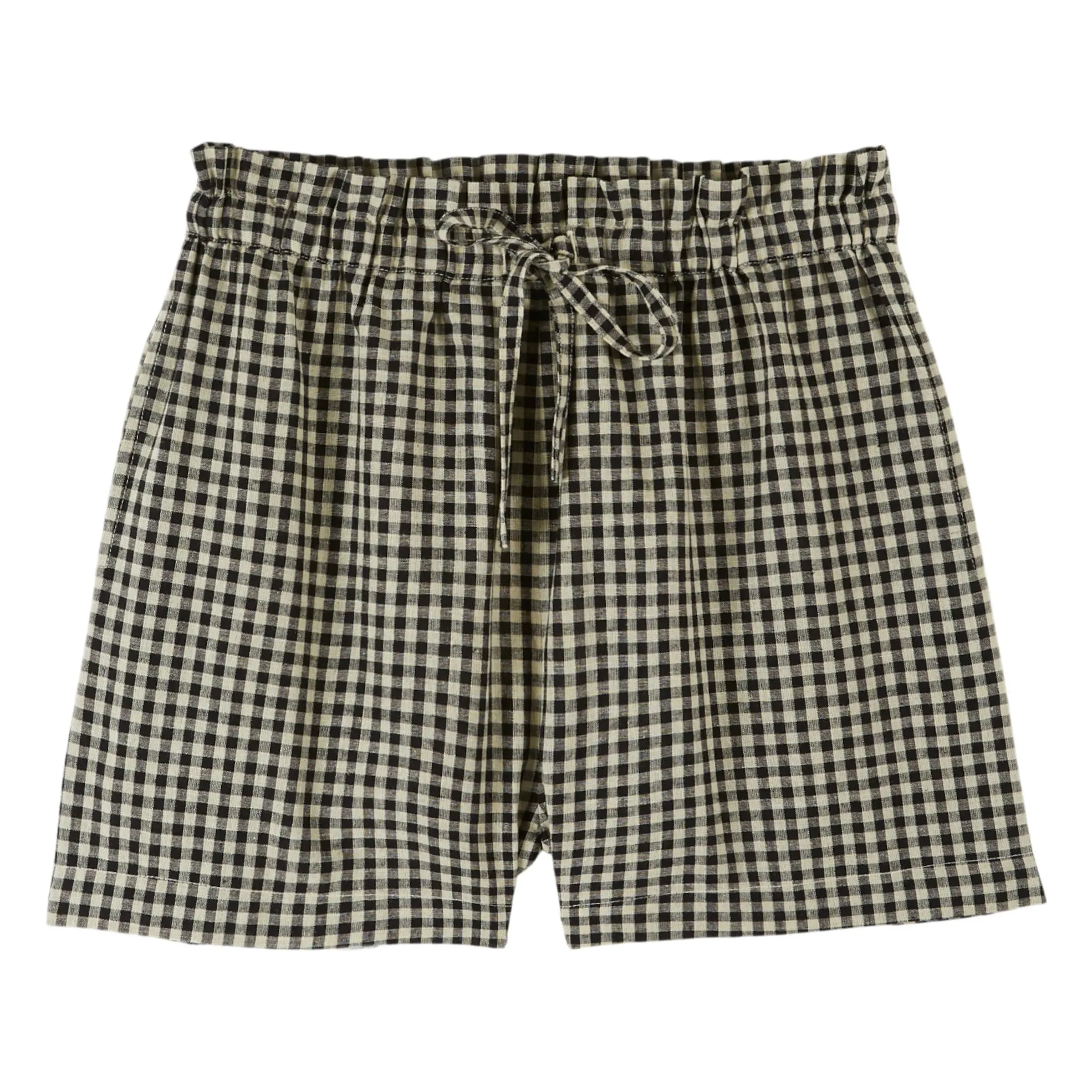 Emile Et Ida Black Cotton Gingham Shorts