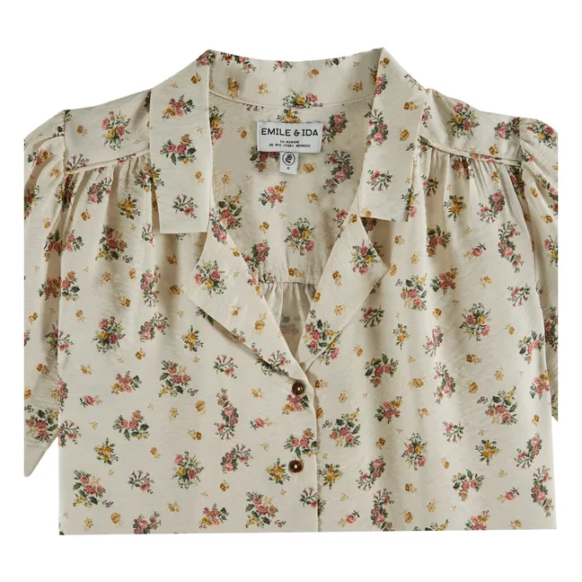 Cotton Printed Shirt | Cream