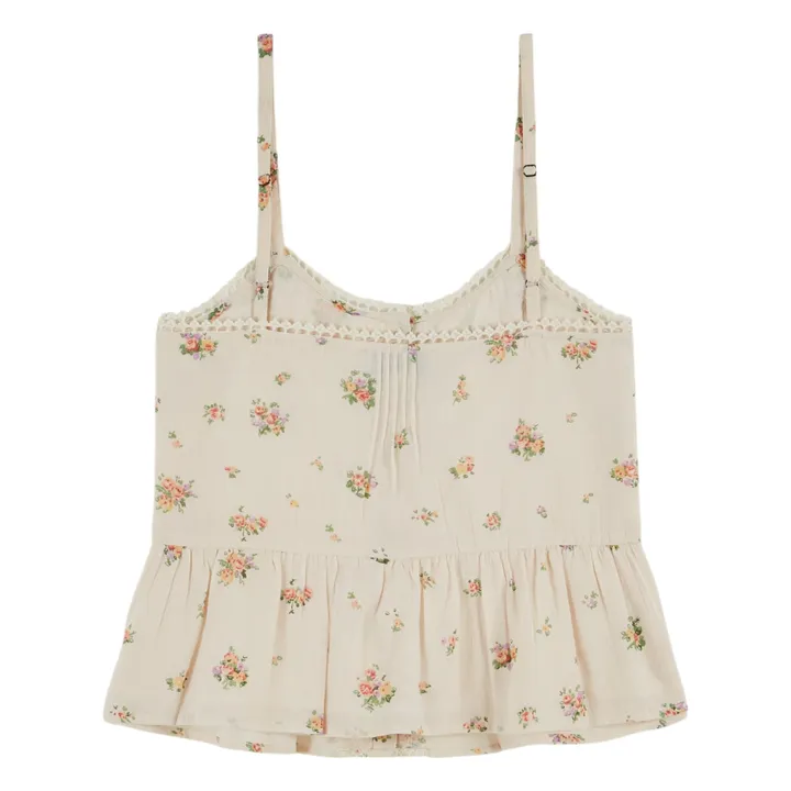Top estampado de algodón orgánico | Crema- Imagen del producto n°4