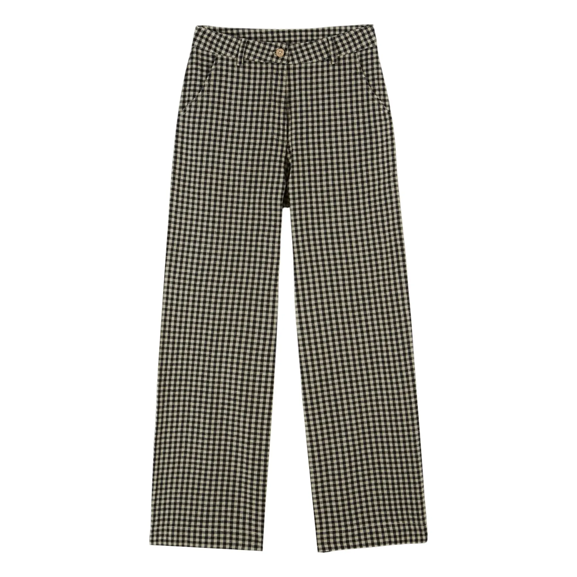 Emile Et Ida Black Cotton Gingham Trousers