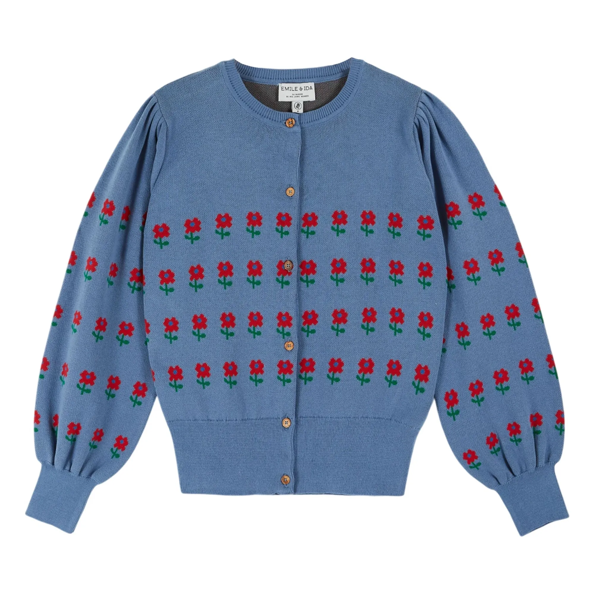 Emile Et Ida Nuage Organic Cotton Jacquard Cardigan