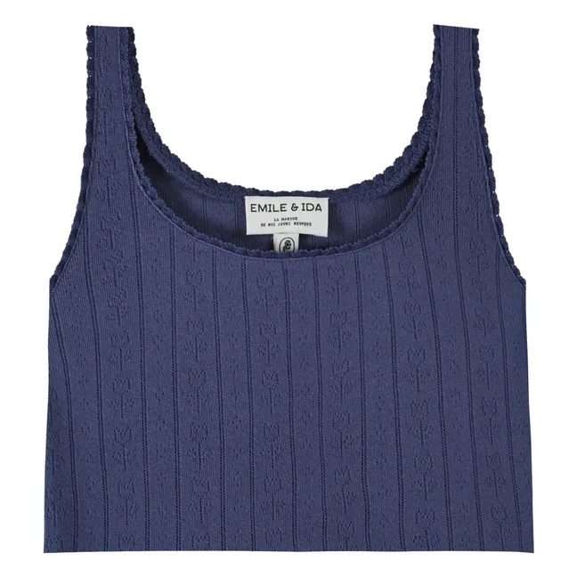 Modal Cotton tank top | Navy blue