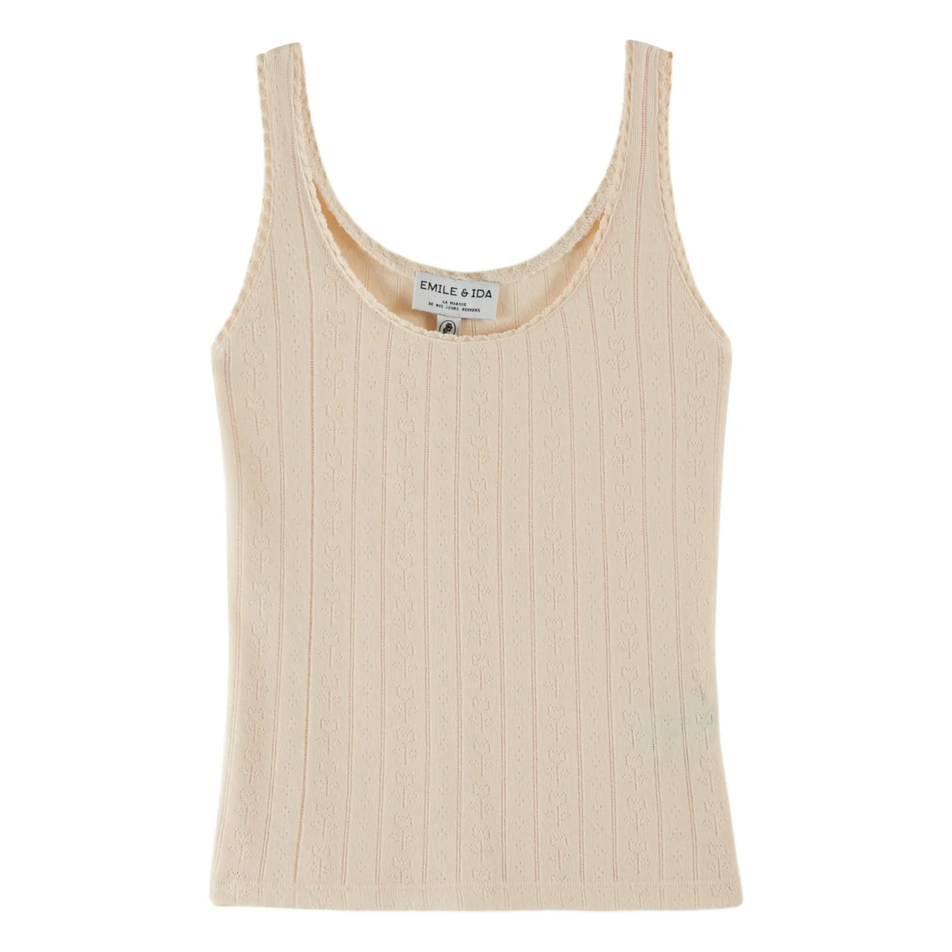 Emile Et Ida Cream Modal Cotton Tank Top