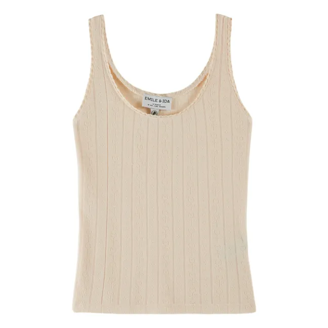 Camiseta de tirantes de algodón modal | Crema