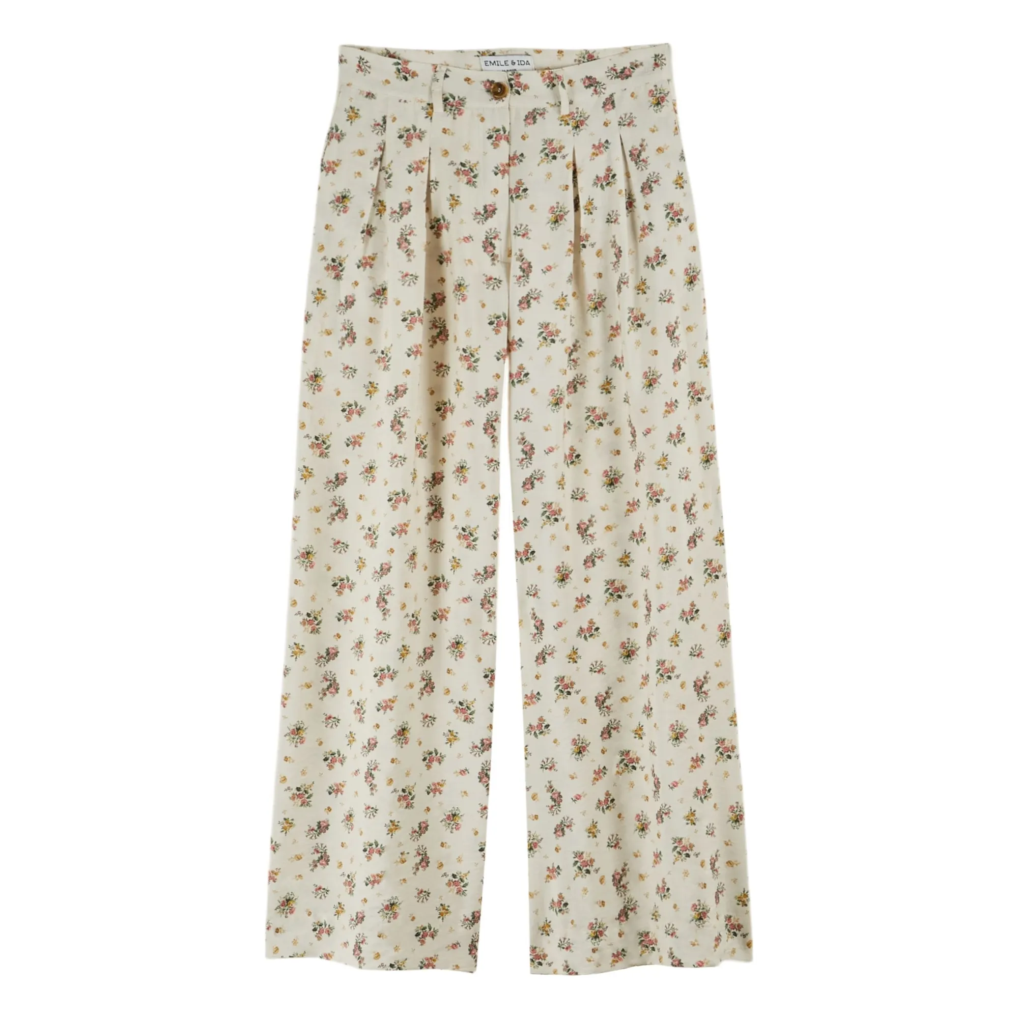 Emile Et Ida Cream Printed Pants