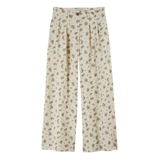 Pantalones estampados | Crema