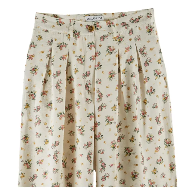 Pantalones estampados | Crema