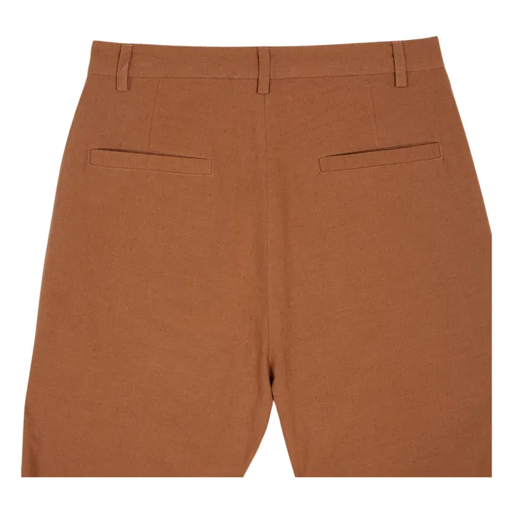 Pantalón de algodón bordado | Marrón- Imagen del producto n°3