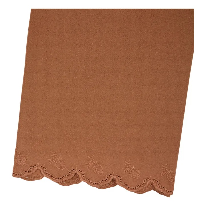 Pantalón de algodón bordado | Marrón- Imagen del producto n°2