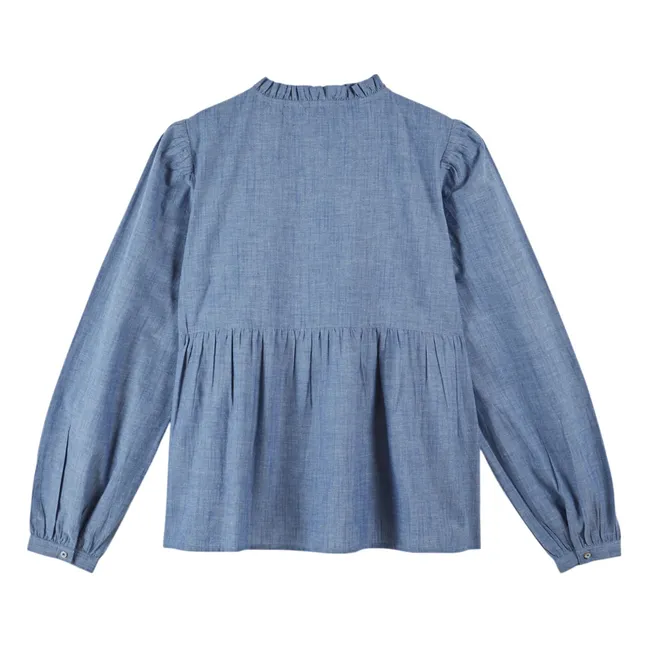 Bluse Smocks Chambray Baumwolle | Blau