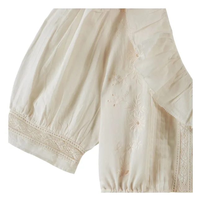 Cotton Ruffled Blouse | Cream