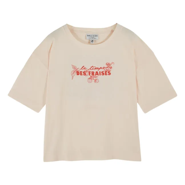 T-shirt Le Temps Des Fraises Coton Bio | Crème