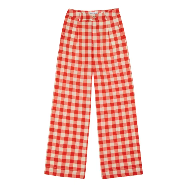 Pantalones de algodón orgánico Vichy | Rojo