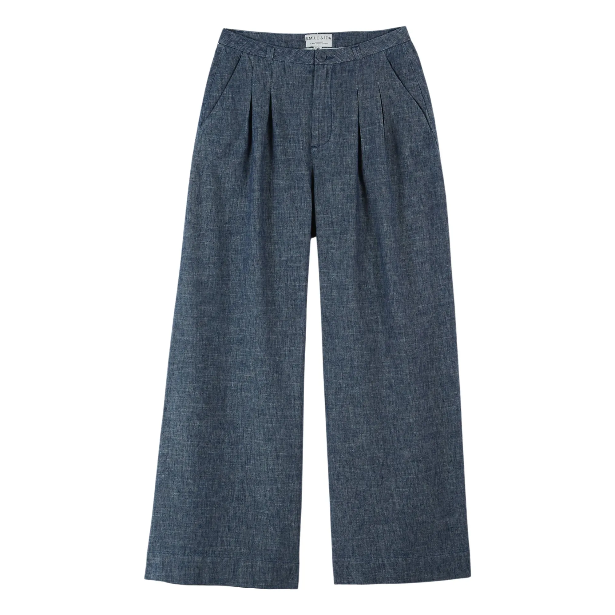 Emile Et Ida Navy Blue Linen And Cotton Pants