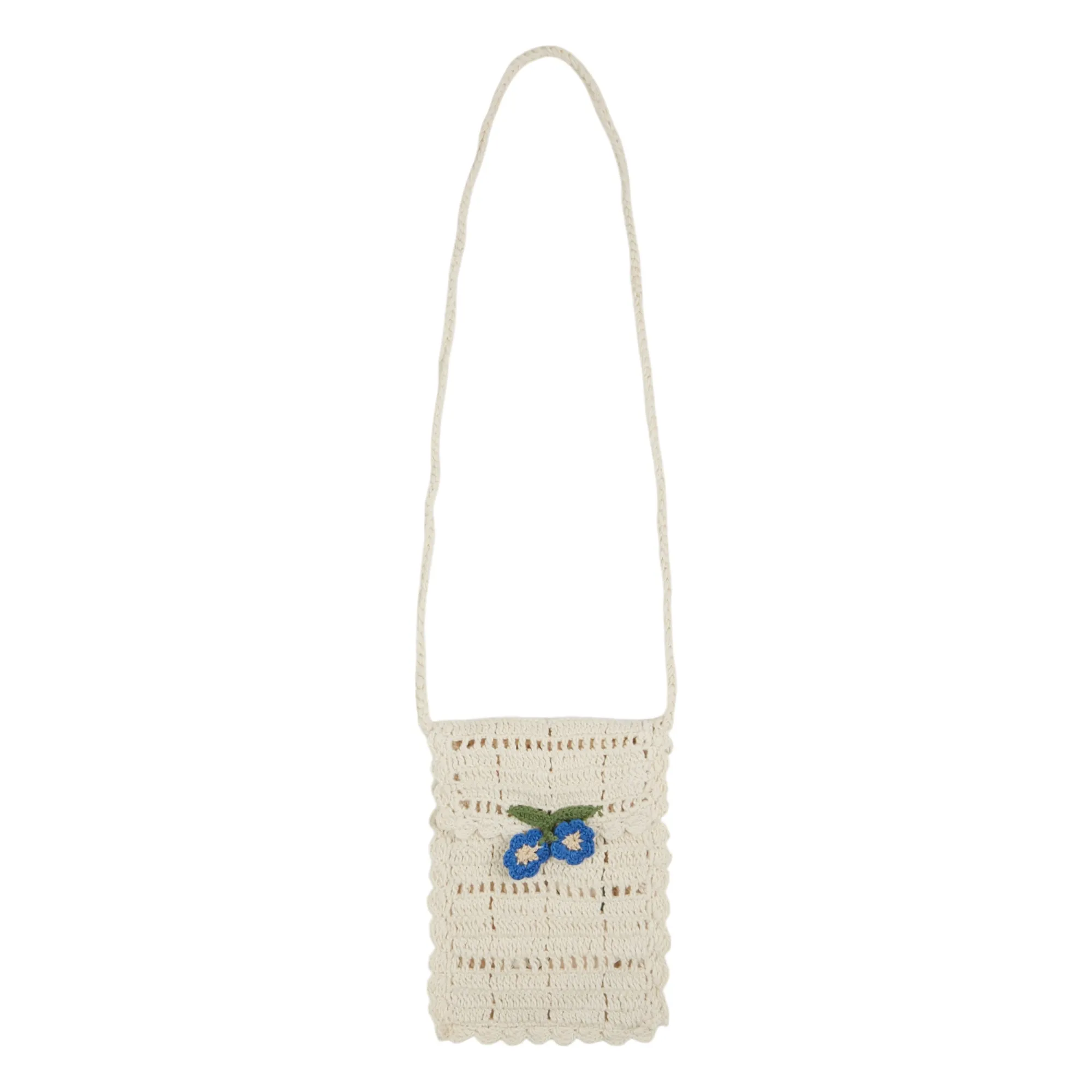 Emile Et Ida Cream Flower Crochet Shoulder Bag