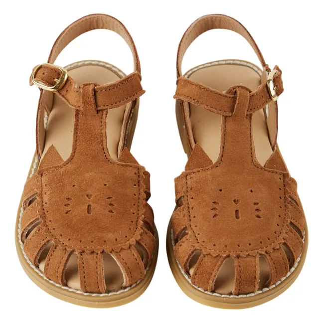 Sandales Chat Cuir | Camel