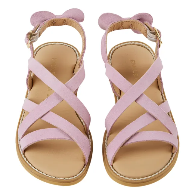Sandales Croisées Cuir | Mauve