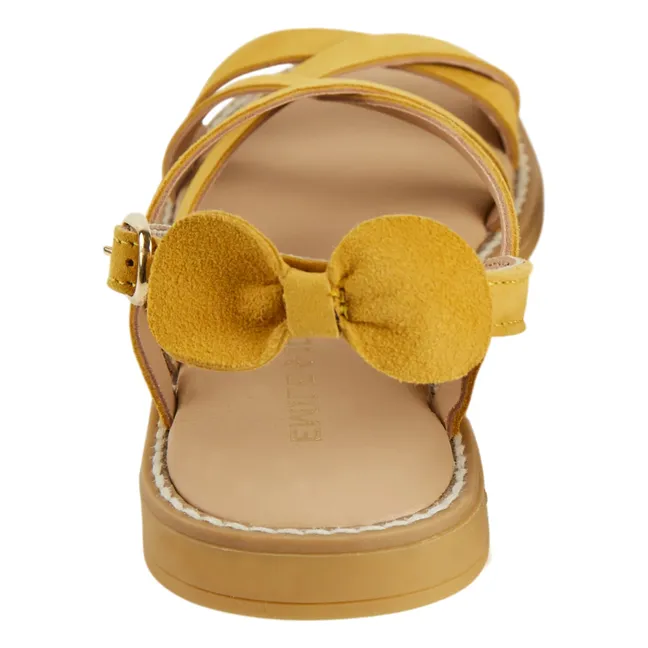 Sandales Croisées Cuir | Jaune