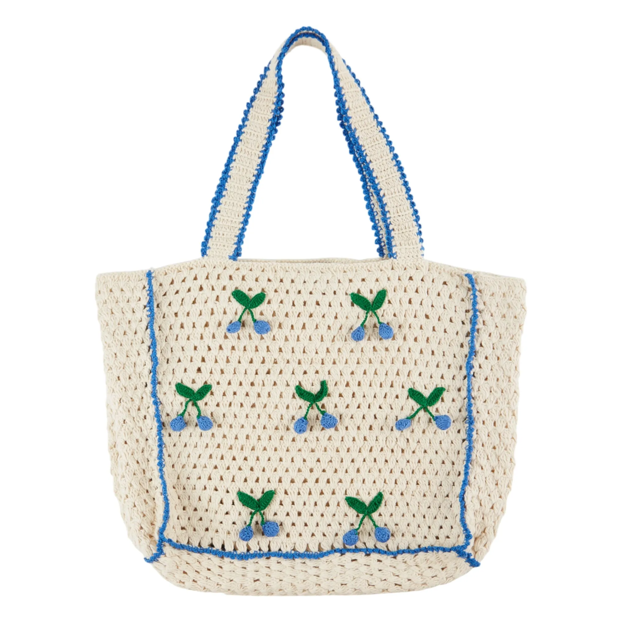 Emile Et Ida Cream Tote Bag Crochet Cerises