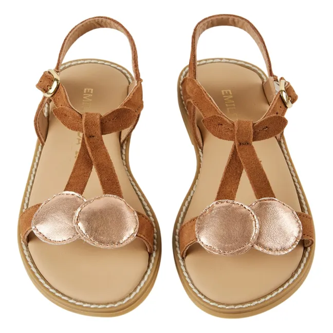 Sandales Cerises Cuir | Doré