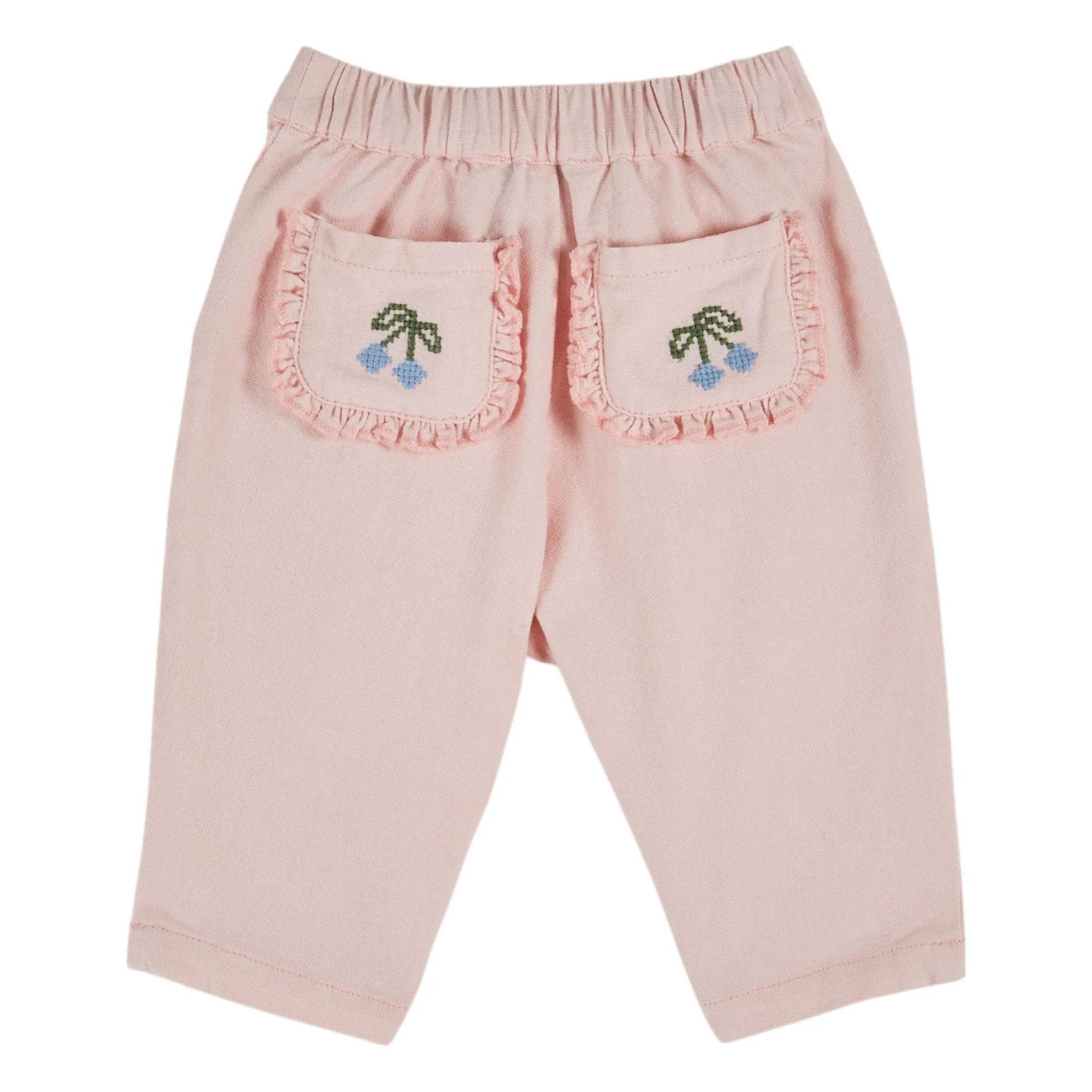 Pantalon Poches Brodées | Rose- Image produit n°1