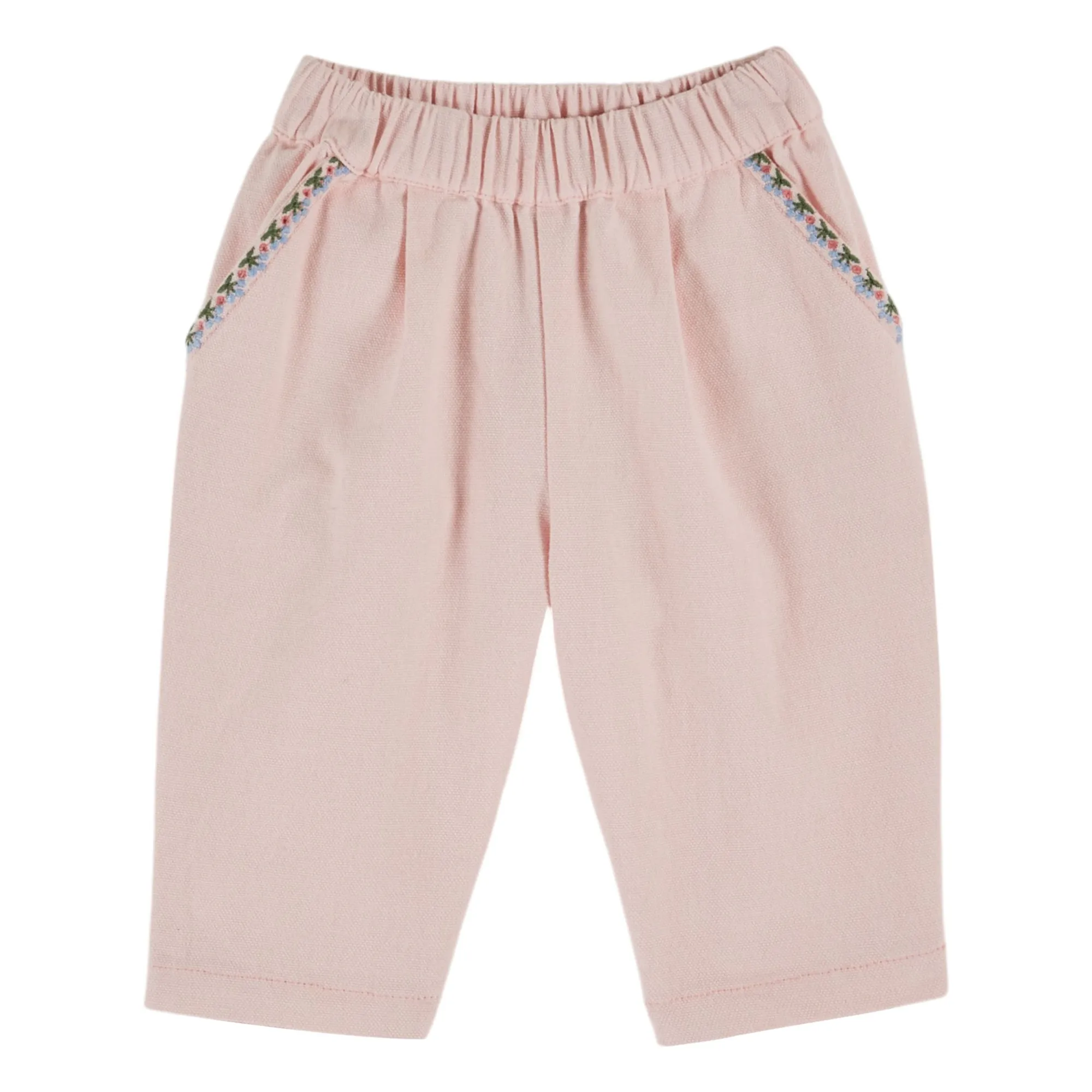 Emile Et Ida Pink Pants With Embroidered Pockets