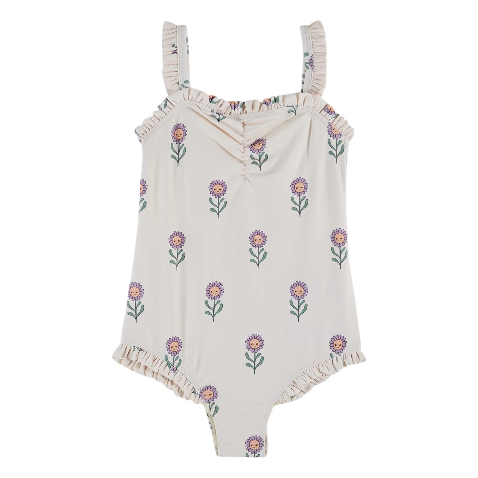 Emile Et Ida Cream Maillot De Bain Fleuri