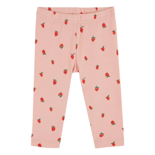 Legging Fraises Coton Bio | Rose