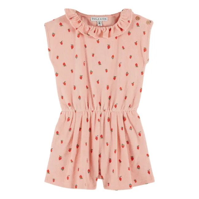 Combishort Fresa Toalla de algodón orgánico | Rosa