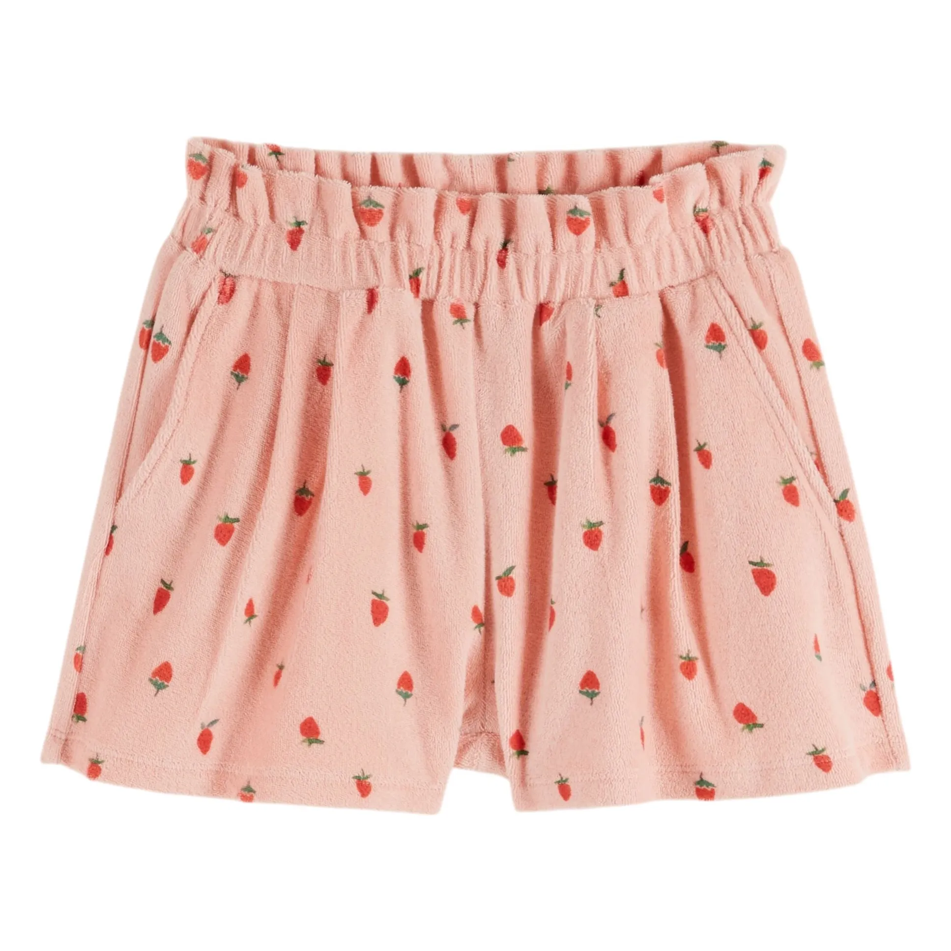 Emile Et Ida Pink Strawberry Organic Cotton Towelling Shorts