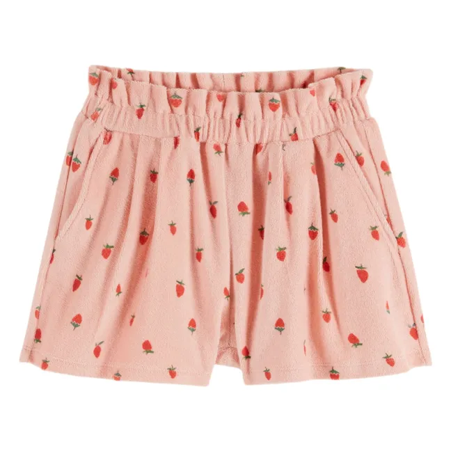 Short Fraises Eponge Coton Bio | Rose
