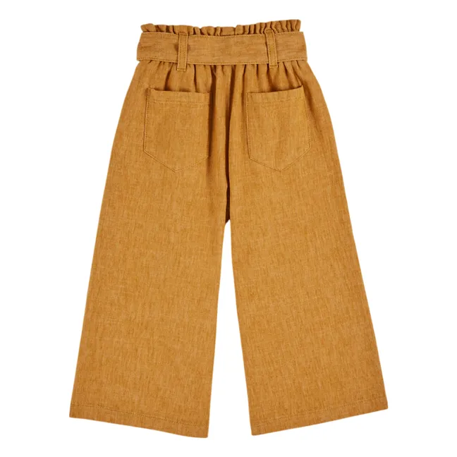 Pantalon Ample Ceinture | Jaune moutarde