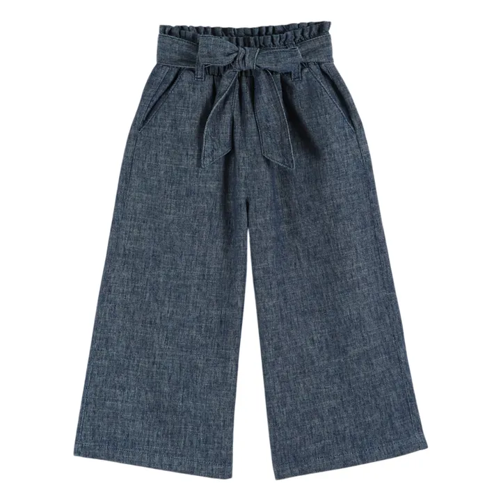 Pantalones anchos con cinturón | Azul Marino- Imagen del producto n°0