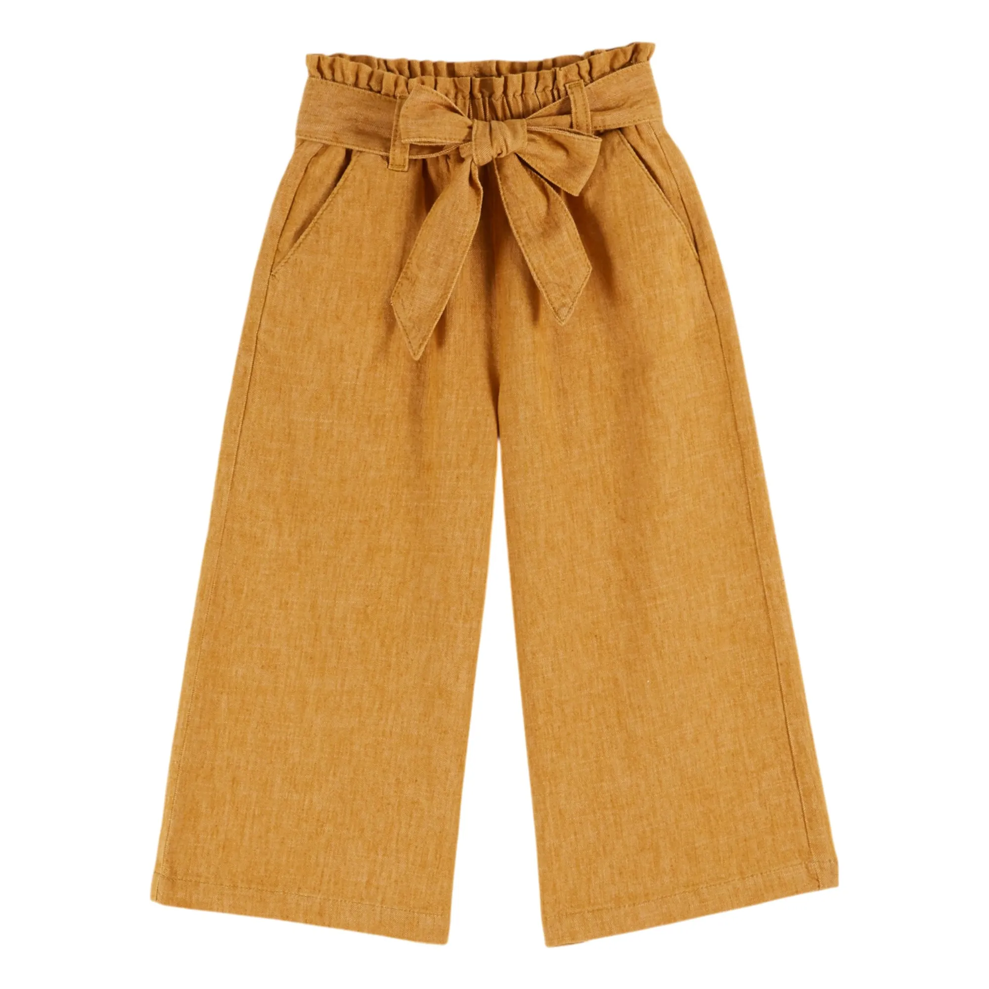 Emile Et Ida Mustard Loose-Fitting Pants With Belt