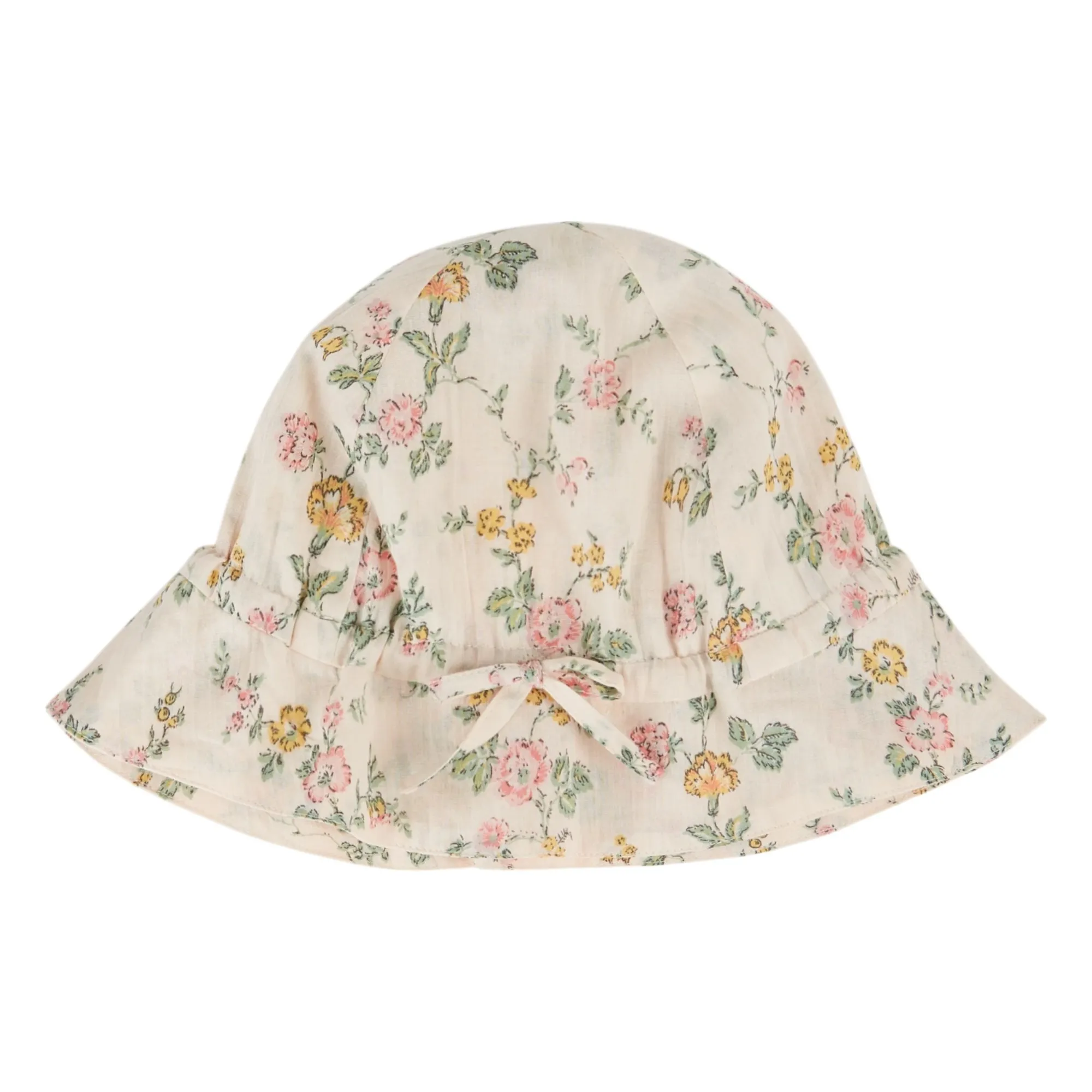 Emile Et Ida Pale Pink Organic Cotton Flowered Hat