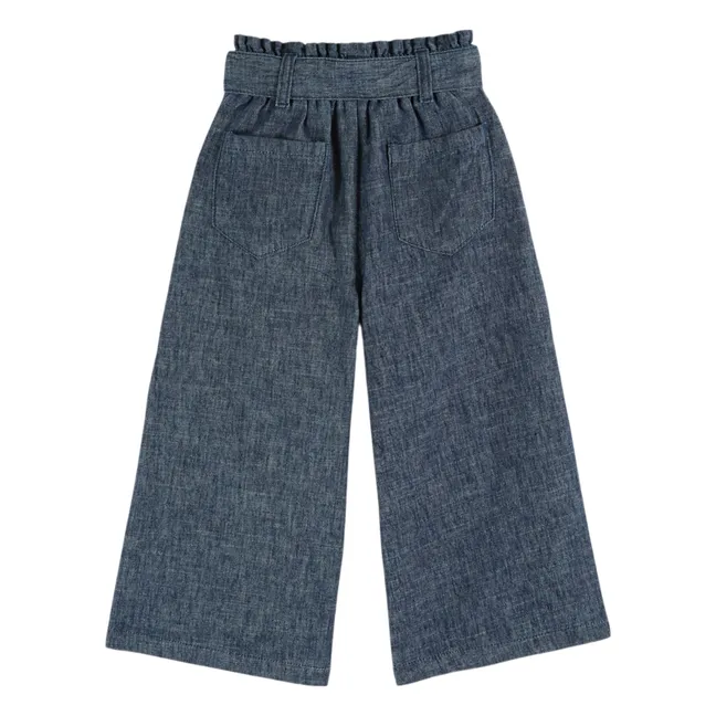 Pantalones anchos con cinturón | Azul Marino