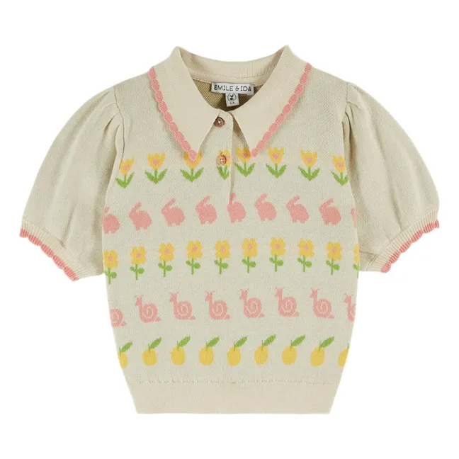 Polo Rabbit Punto de algodón orgánico | Beige